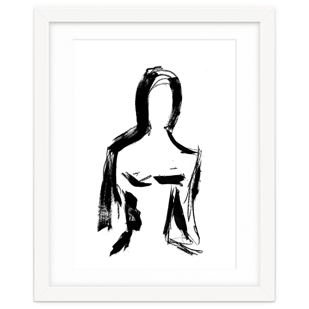 Abstract Monochrome Female Figure