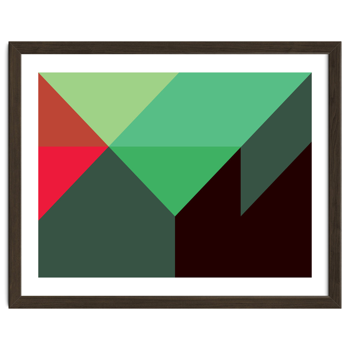 Geometric Shapes No. 30 - red, green & black