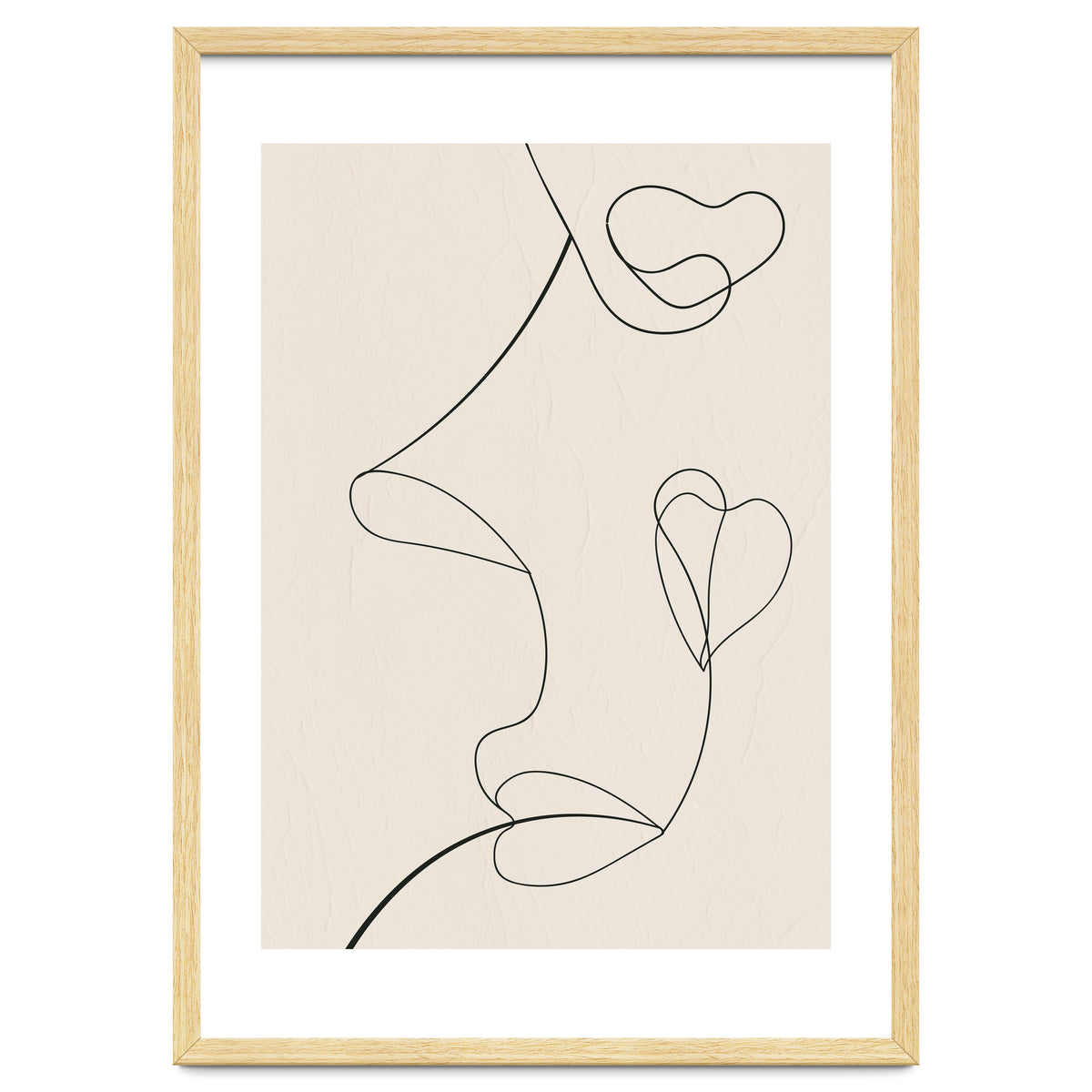 Continuous Line Art Face Drawing Floral Shapes