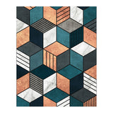 Copper, Marble and Concrete Cubes 2 with Blue (Print Only) thumbnail