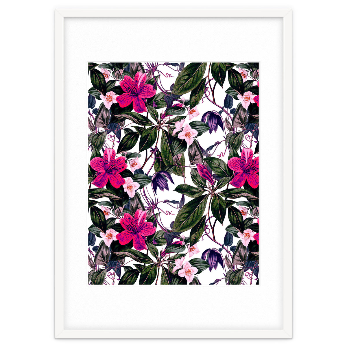 Pattern antique botanical flowers