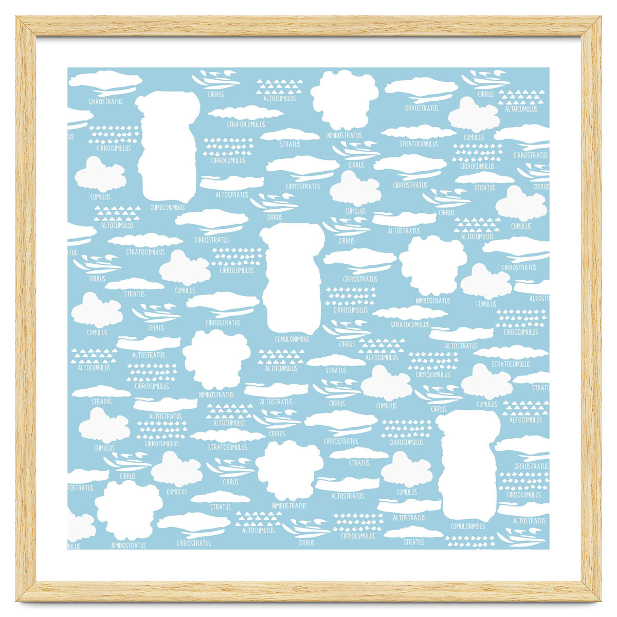 Clouds landscape on blue background