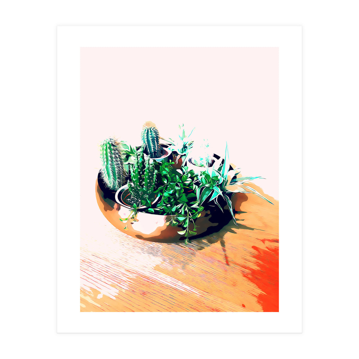 Cacti In A Copper Pot (Print Only)