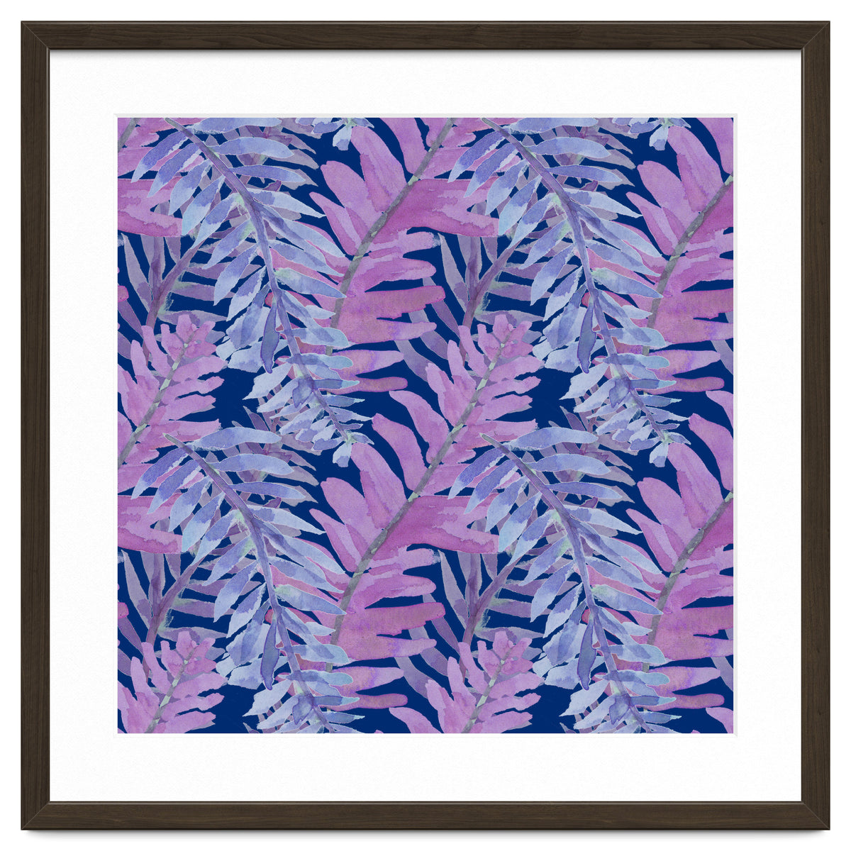 Woodland Ferns in Blue