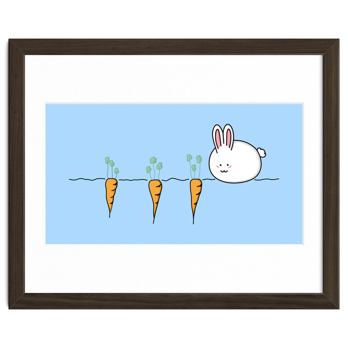 Kawaii Cute Rabbit With Carrots