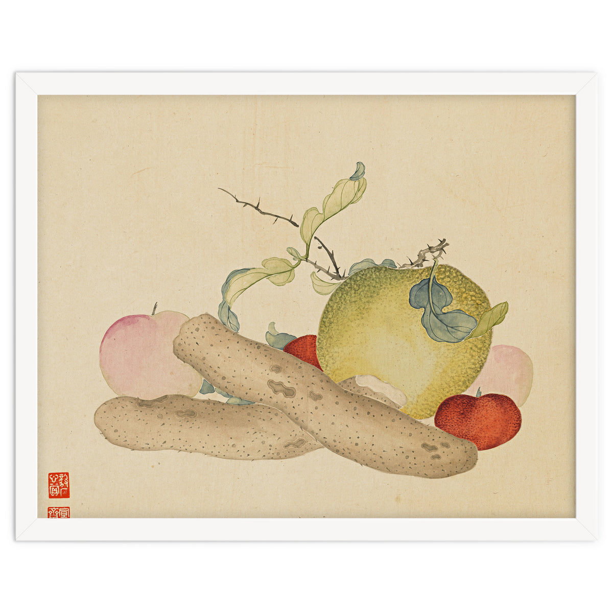 Wang Chengyu~flowers And Vegetables, Vegetables, Fruits, Yam, Apple, Pear
