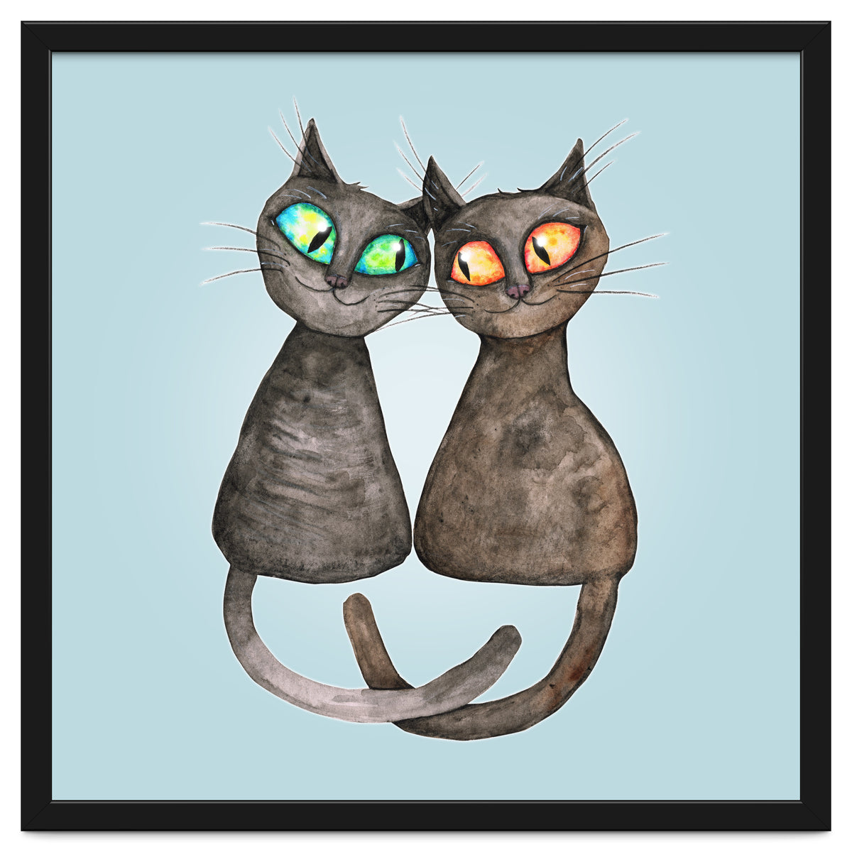 Two cute loving cats