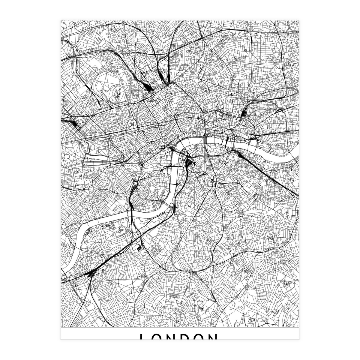 London White Map (Print Only)