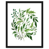 Botanical Abundance, Fresh Green Nature Watercolor Painting, Vibrant Leaves Minimal Illustration thumbnail