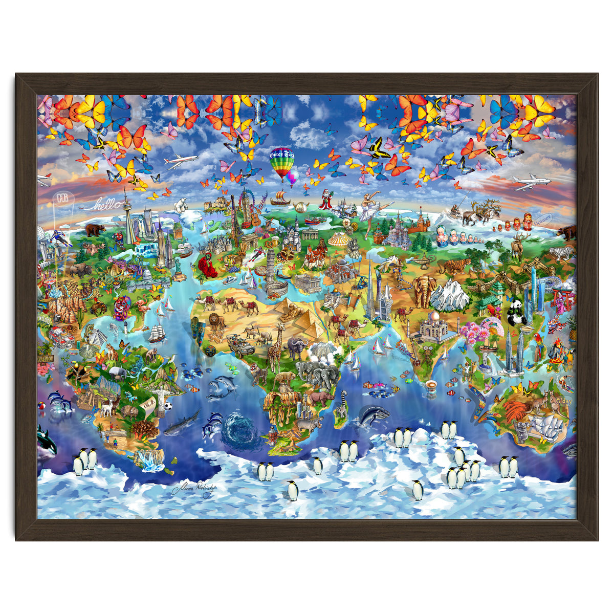 World Wonders Illustrated Map