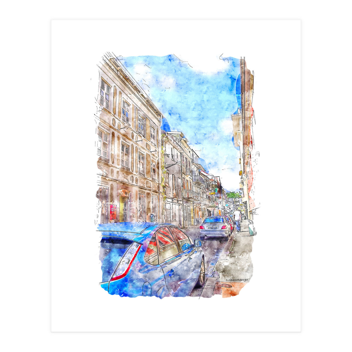 Street of Fort-de-France (Print Only)
