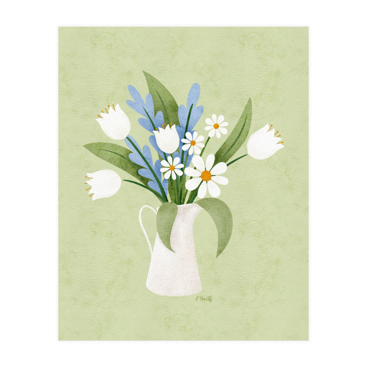 Green Spring Vase (Print Only)