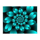Turquoise Floral Satin Art (Print Only) thumbnail