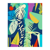 Tropical Wilderness, Abstract Botanical Jungle Plants, Pop of Color Eclectic Shapes Nature (Print Only) thumbnail