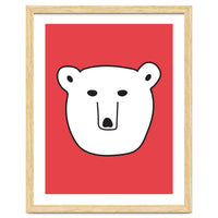 Polar Bear Portrait On a Red Background