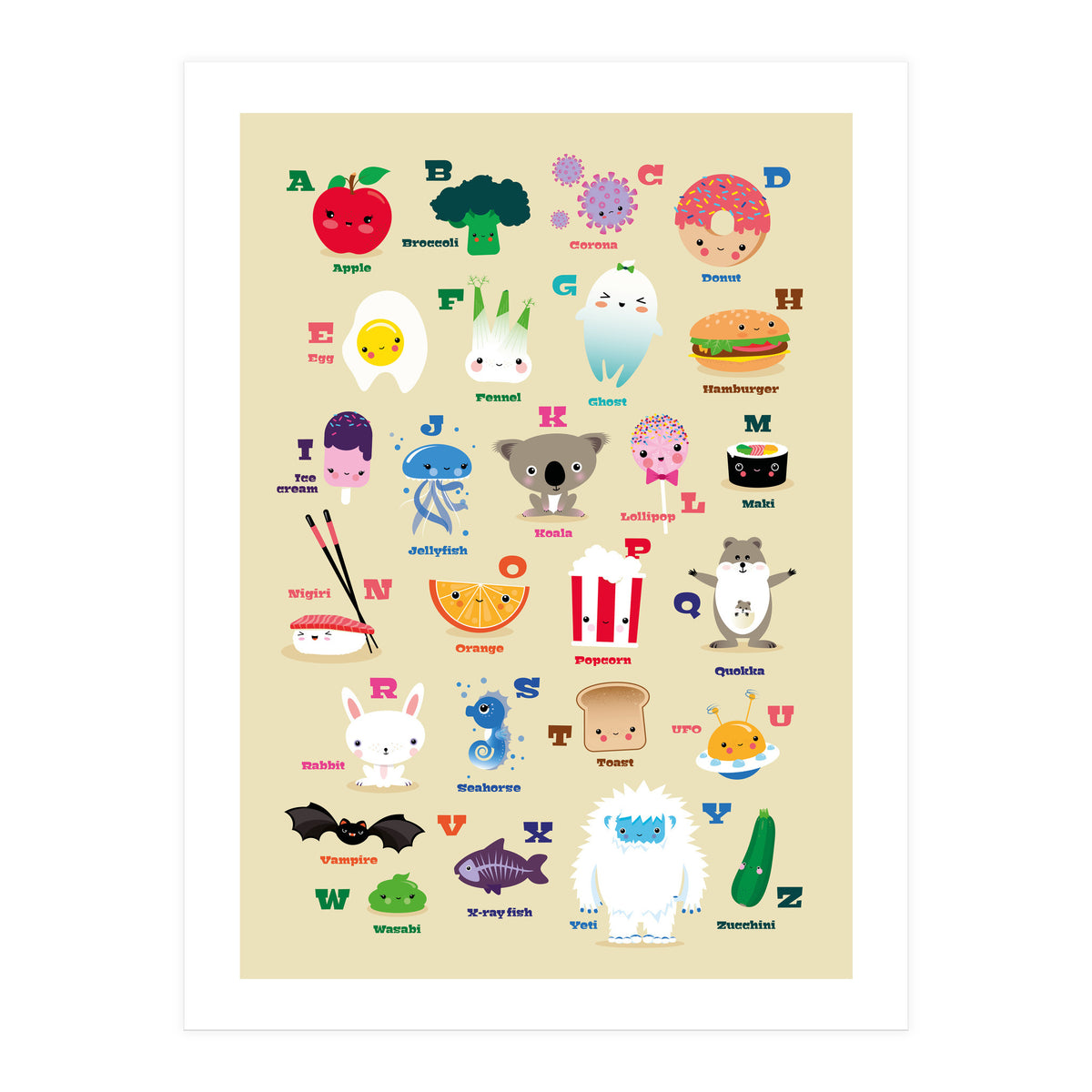 Nursery Kawaii Alphabet (Print Only)