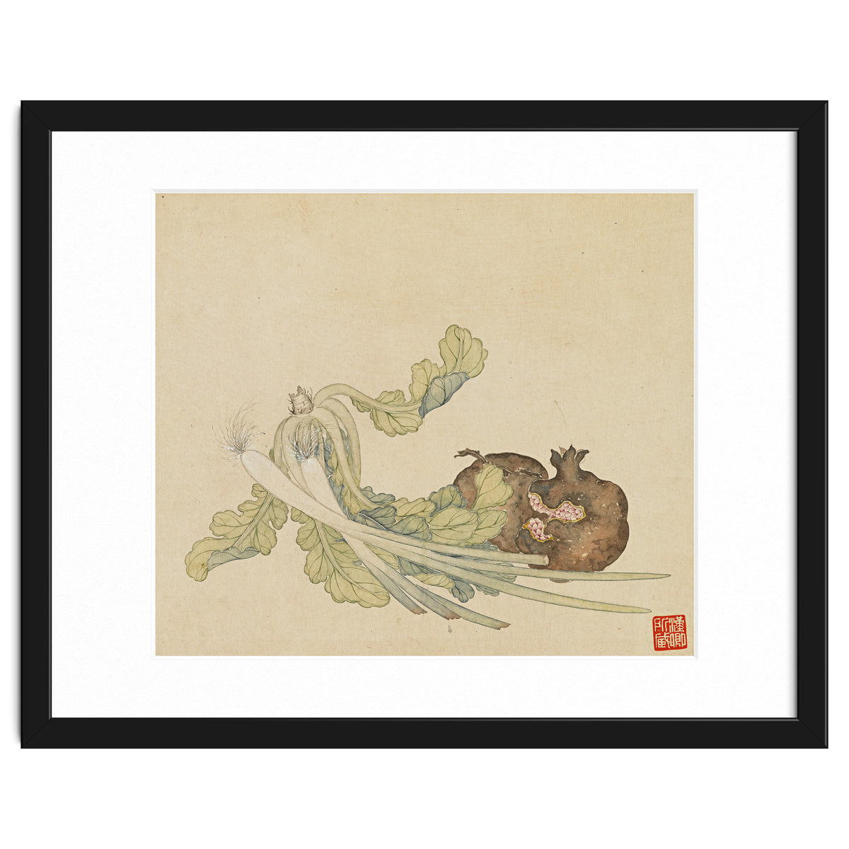 Wang Chengyu ~flowers, Vegetables, Pomegranates, Onions, Chinese Cabbage, Vegetables