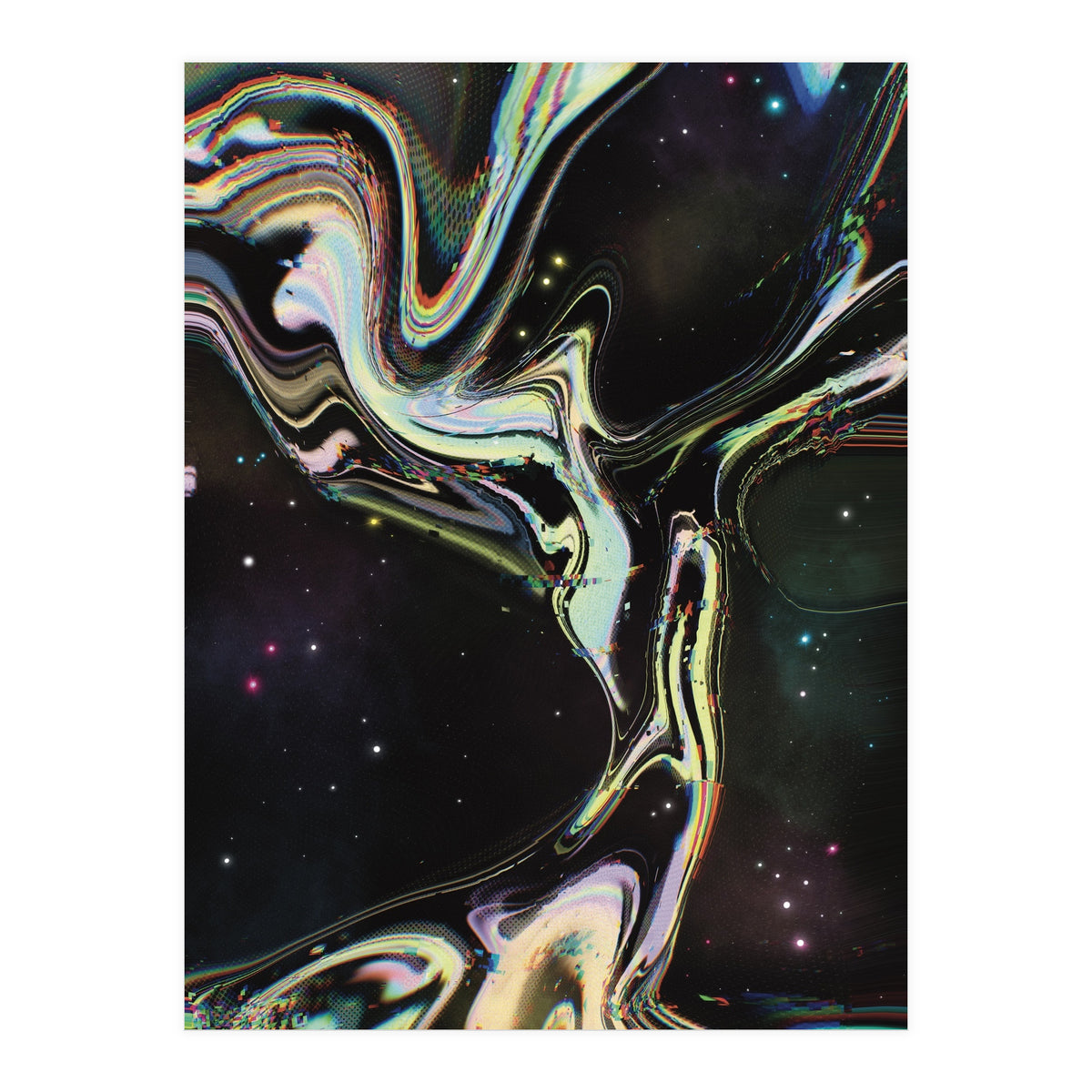 Glitch Black Space Nebula (Print Only)