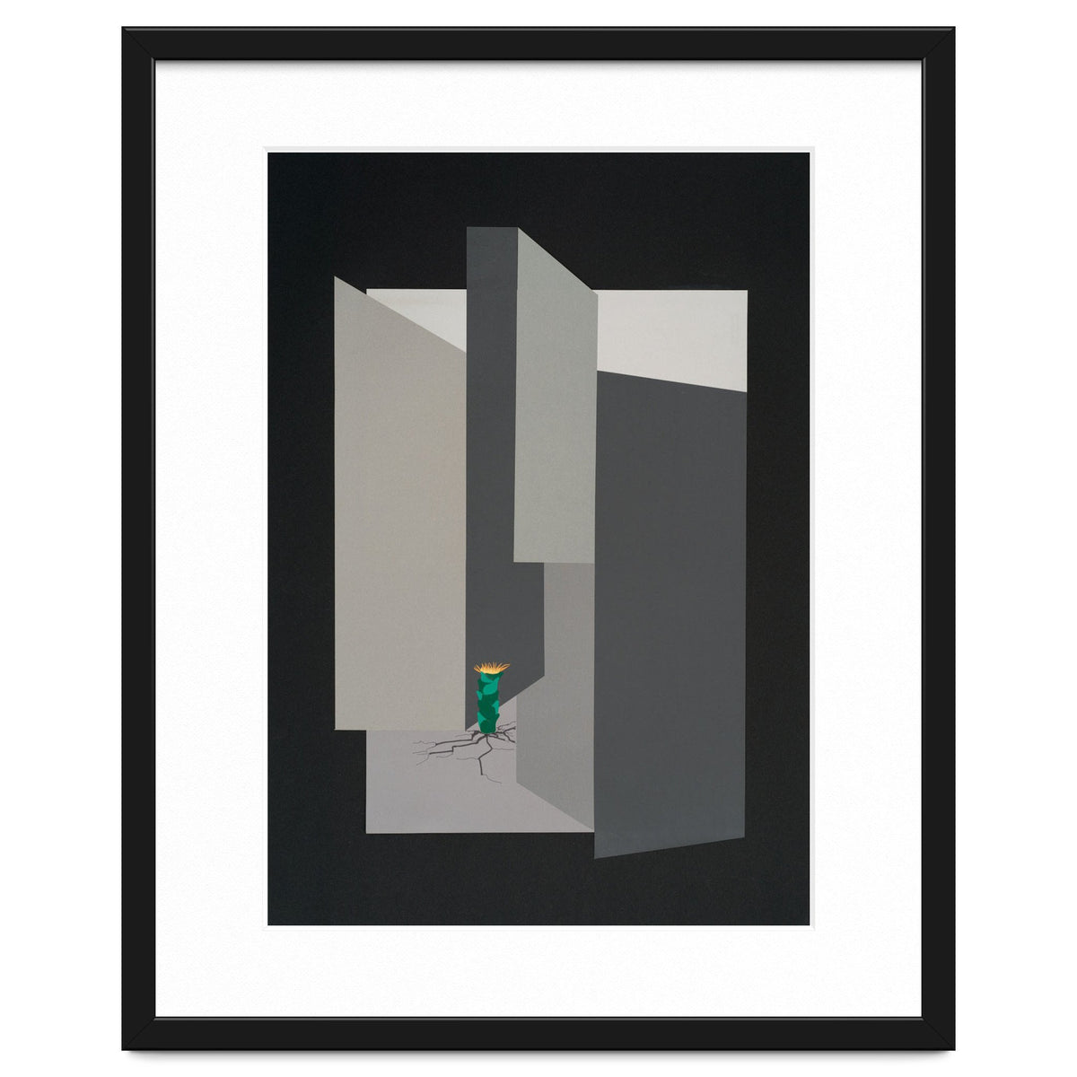 Small flower in concrete landscape.