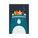 Cute Little Bear Turqouise (Print Only) thumbnail