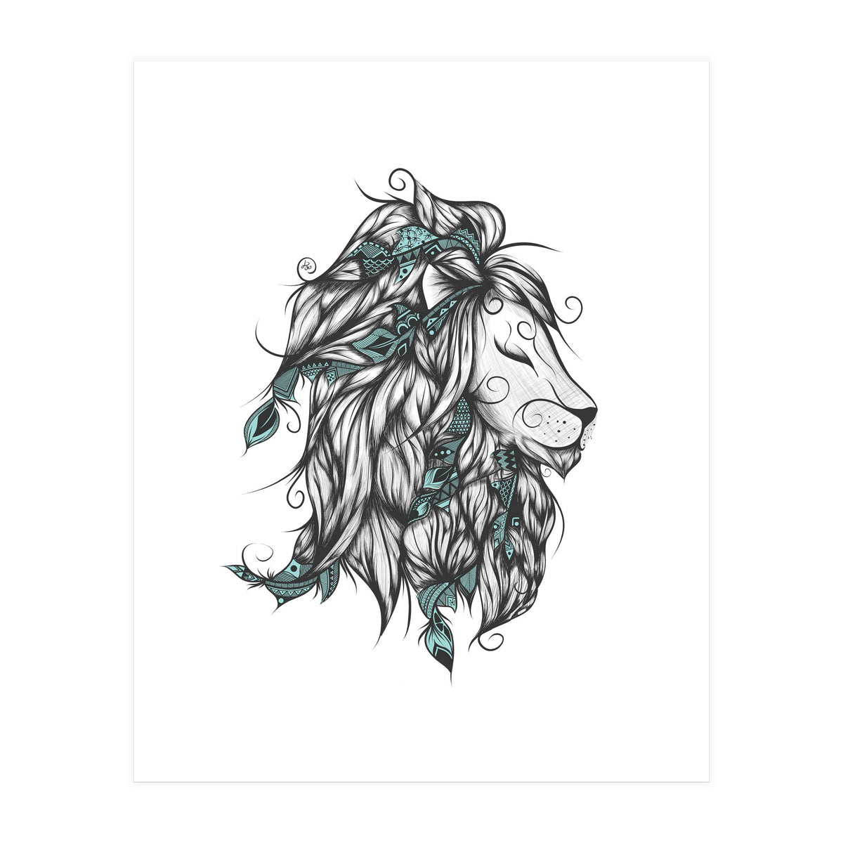 Poetic Lion Turquoise (Print Only)