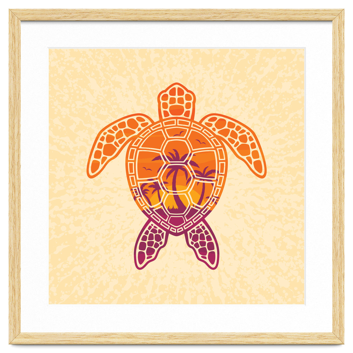 Tropical Sunset Sea Turtle Design