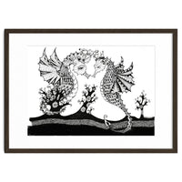 Seahorse Dragons Love Illustration