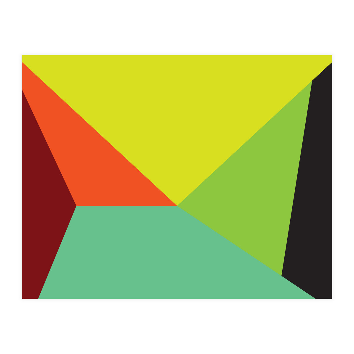 Geometric Shapes No. 31 -  yellow, orange & green (Print Only)