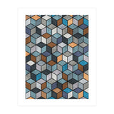 Colorful Concrete Cubes - Blue, Grey, Brown (Print Only) thumbnail