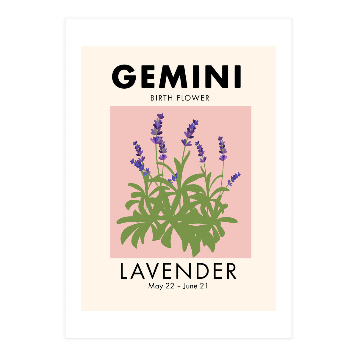Gemini Birth Flower Lavender (Print Only)