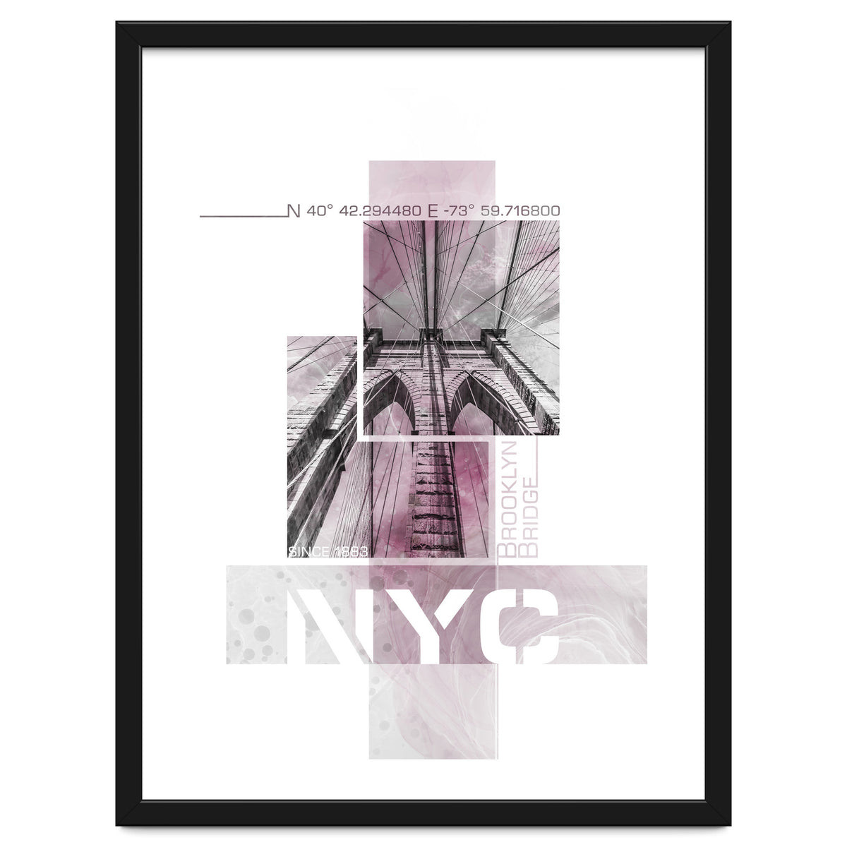 NYC Brooklyn Bridge Details | pink marble