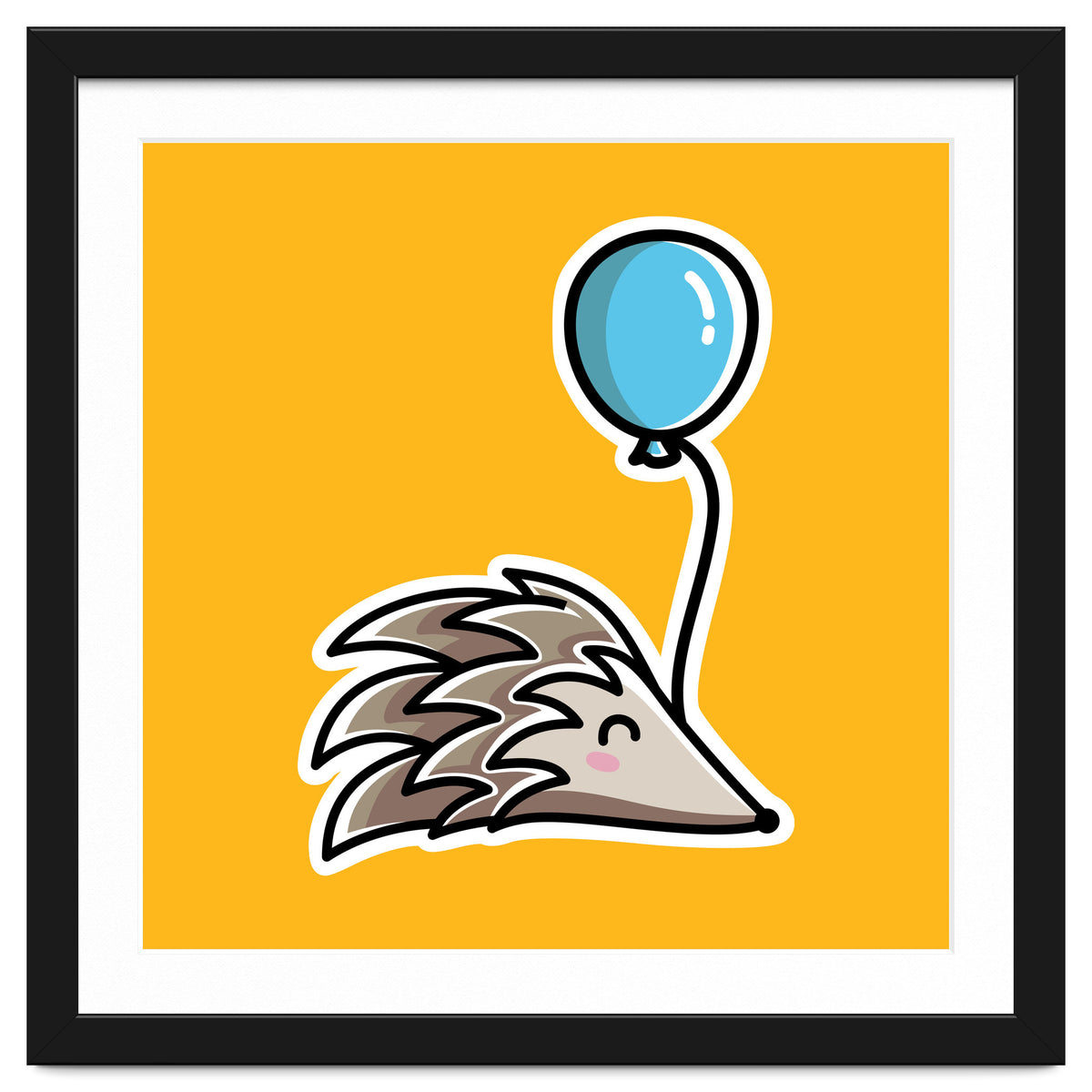 Kawaii Cute Hedgehog With Balloon