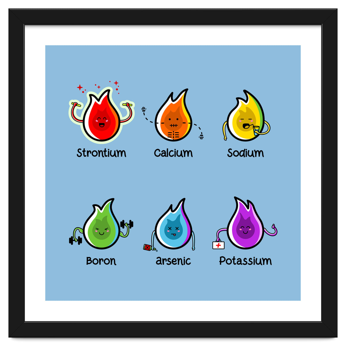 Kawaii Flaming Elements Science