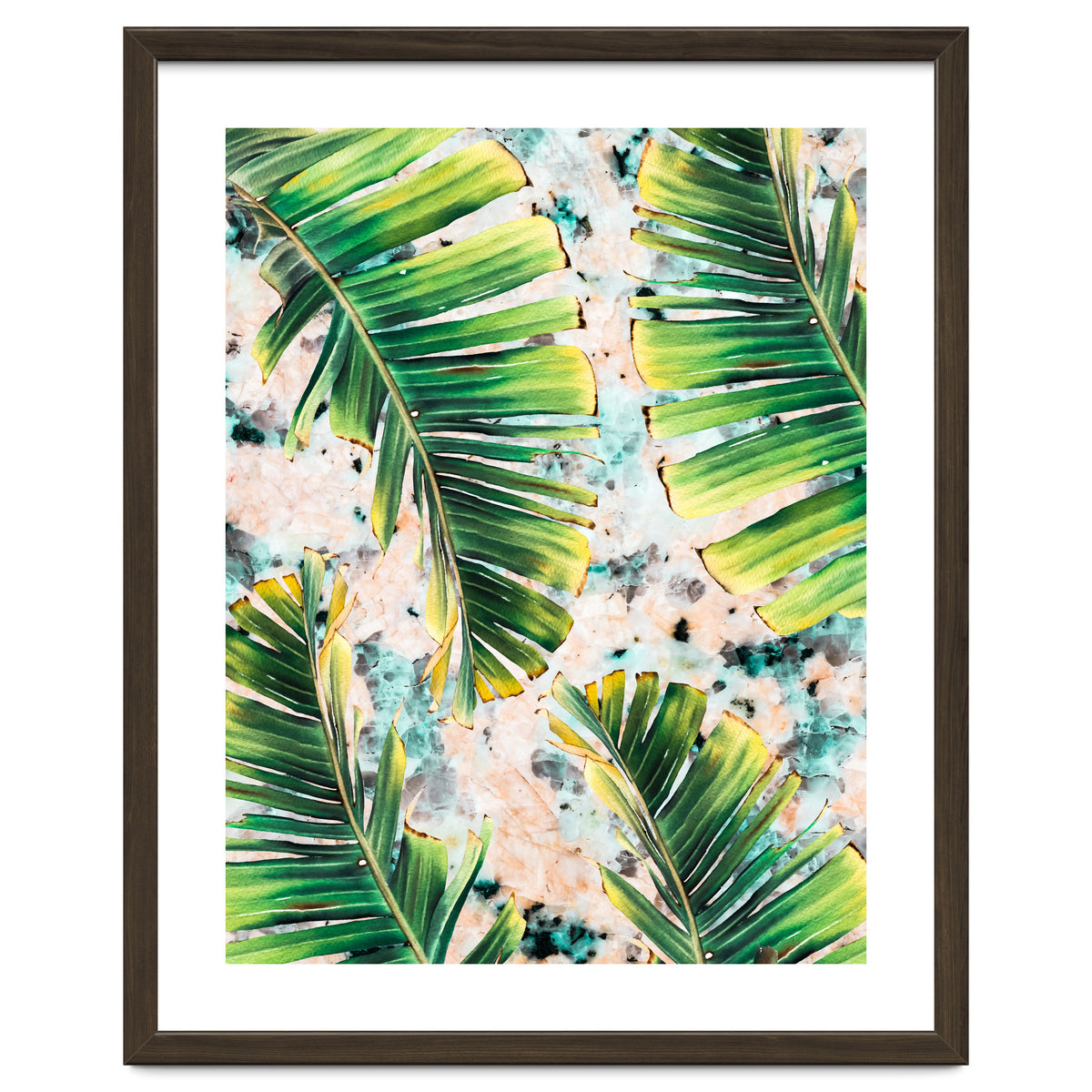 Palm leaf on marble 02