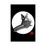 Laying Cat in white (Print Only) thumbnail