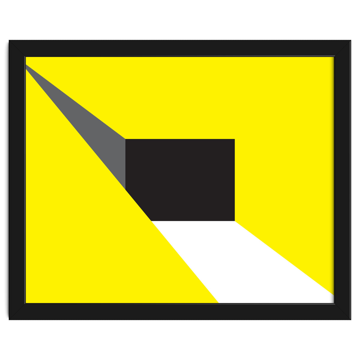 Geometric Shapes No. 20 - yellow, black & grey