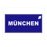 Let`s go to Munchen, Germany! Blue road sign (Print Only) thumbnail