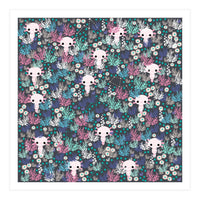 Cute underwater axolotl pattern with coral (Print Only)