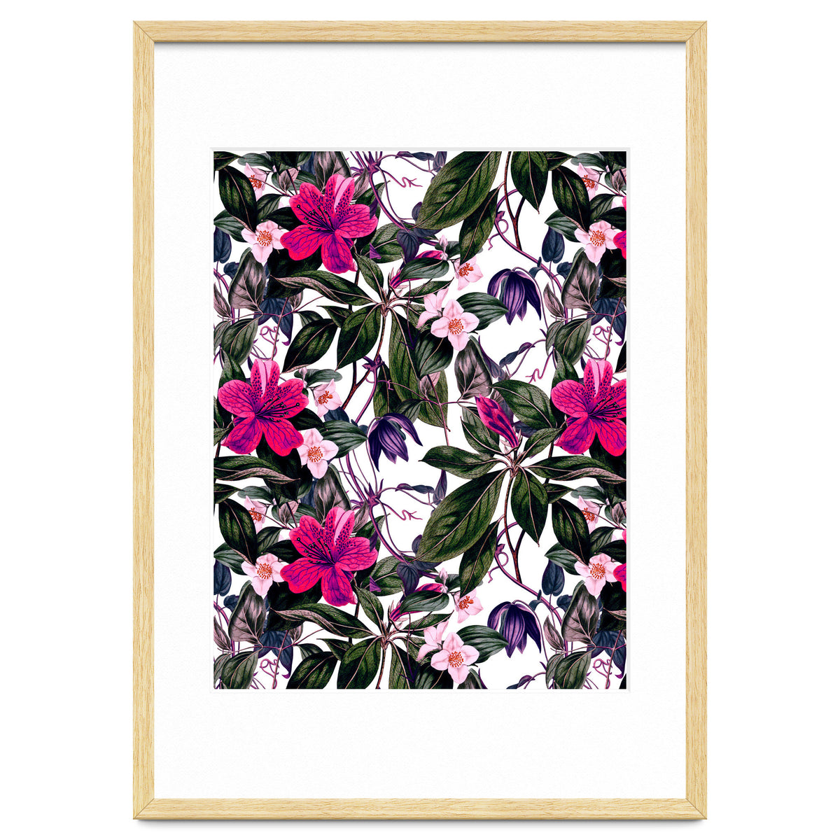 Pattern antique botanical flowers