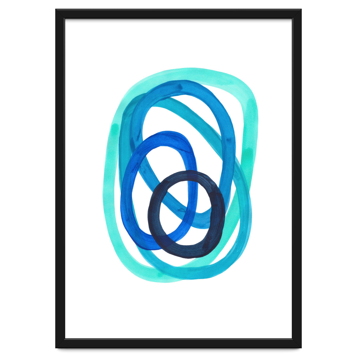 Marine Blues Blue Teal Turquoise Navy Blue Nesting Circles