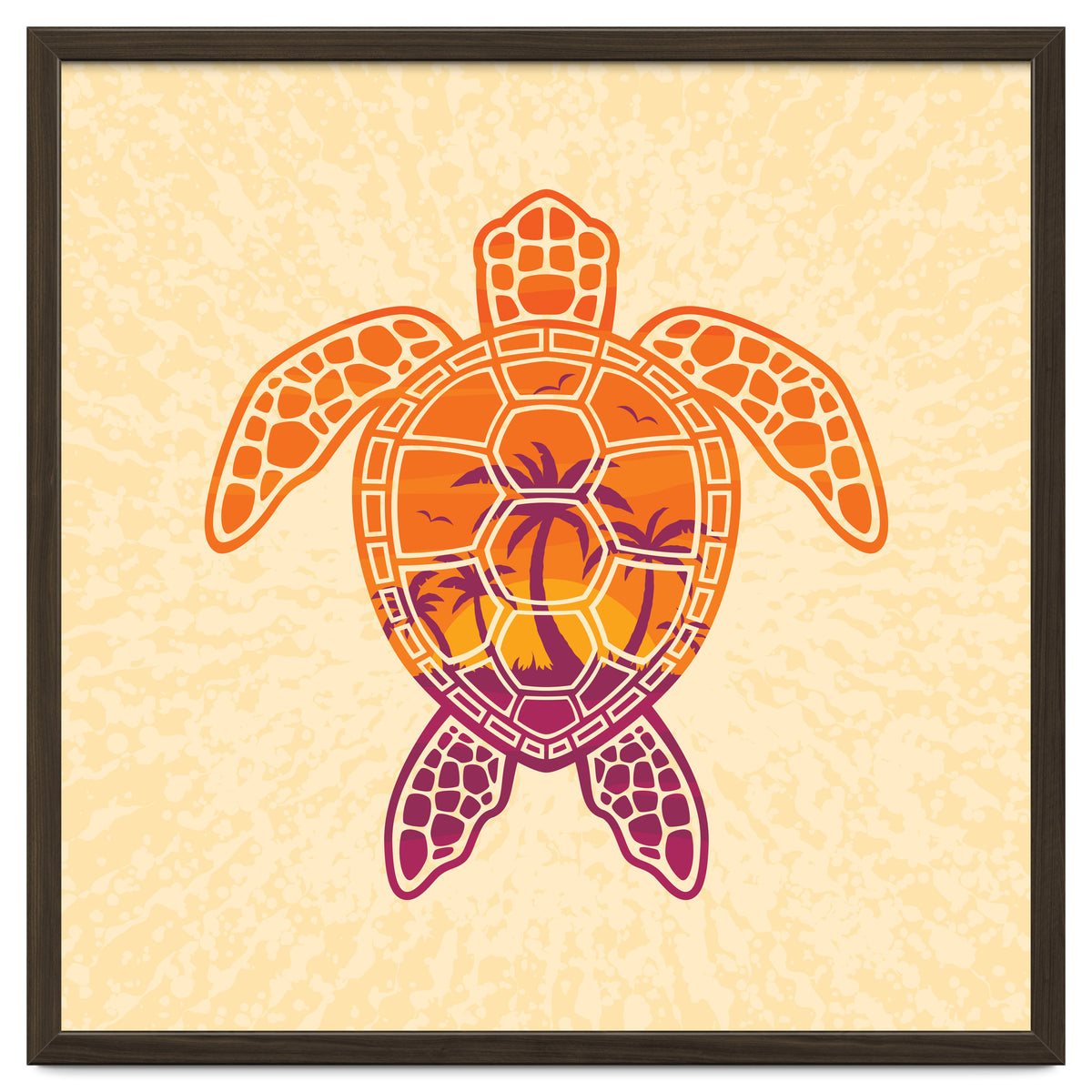 Tropical Sunset Sea Turtle Design