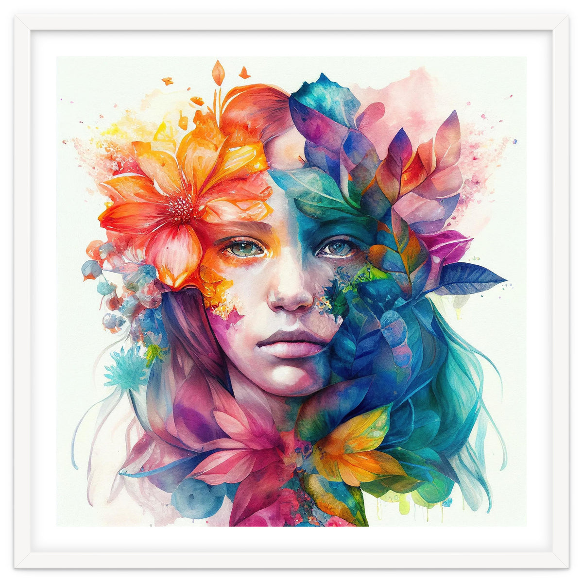 Watercolor Tropical Woman #8