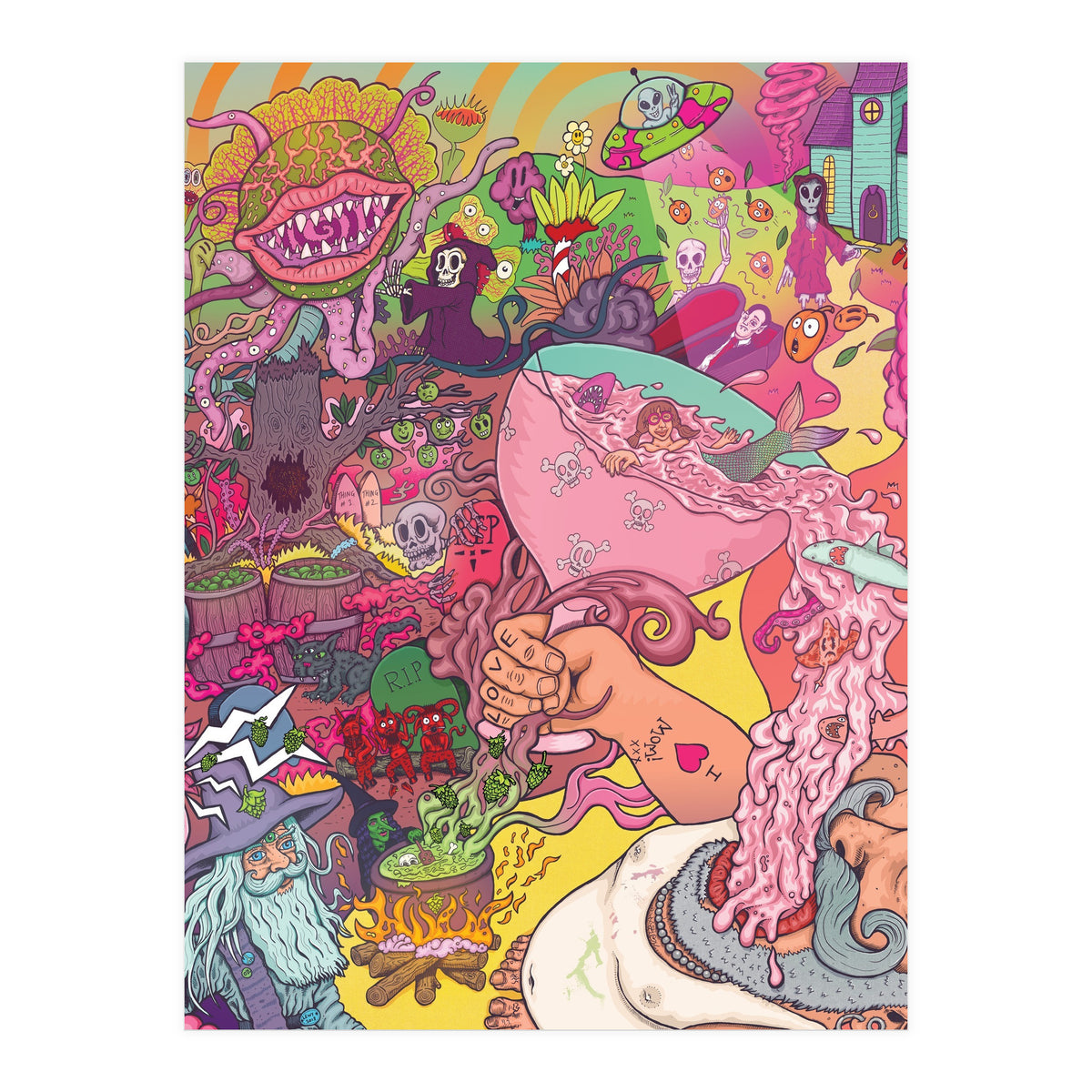 Abbeydale Brewery Collab Series Full Illustration - Yeastie Boys UK, Northern Monk, Origins Fyne Ales, Haand, Brew York and Black Jack Brewery. (Print Only)