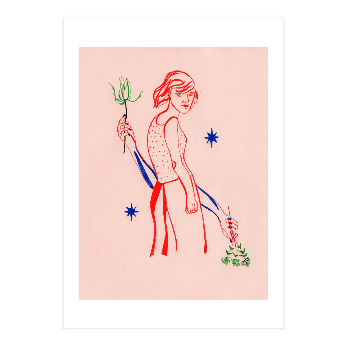 Red lips woman (Print Only)