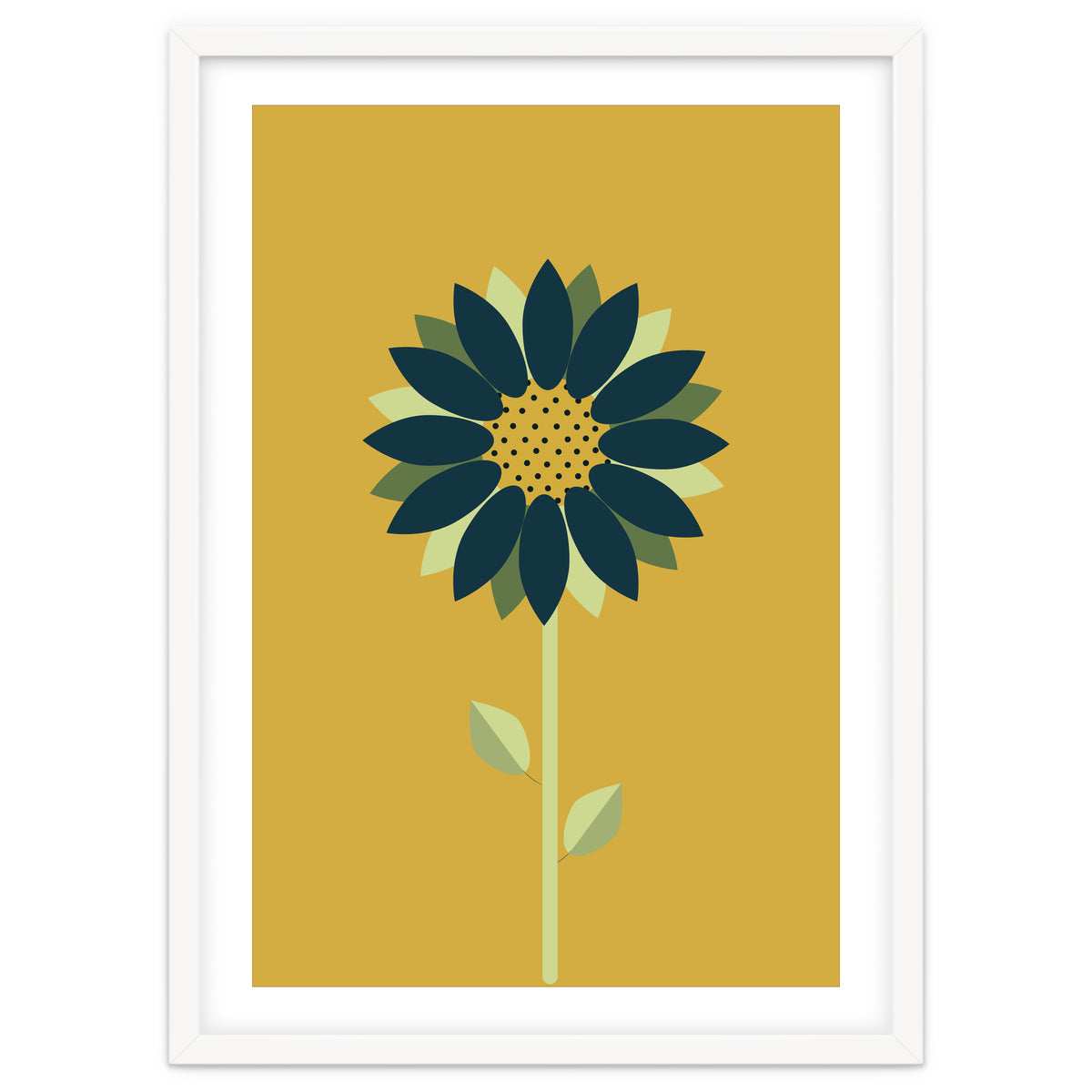 Scandinavian Folk Minimalist Flower Yellow Mustard