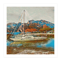 Art boats on Lake Garda, Italy. (Print Only)