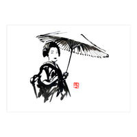 geisha under umbrella (Print Only)
