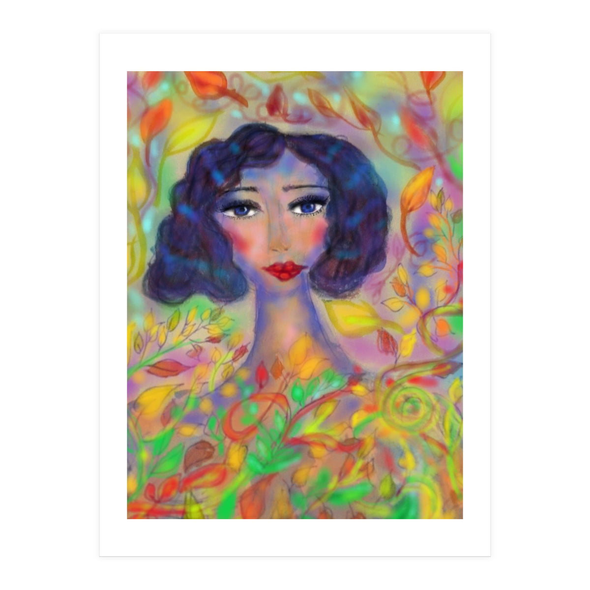 A GIRL IN AN ENCHANTED FOREST  (Print Only)