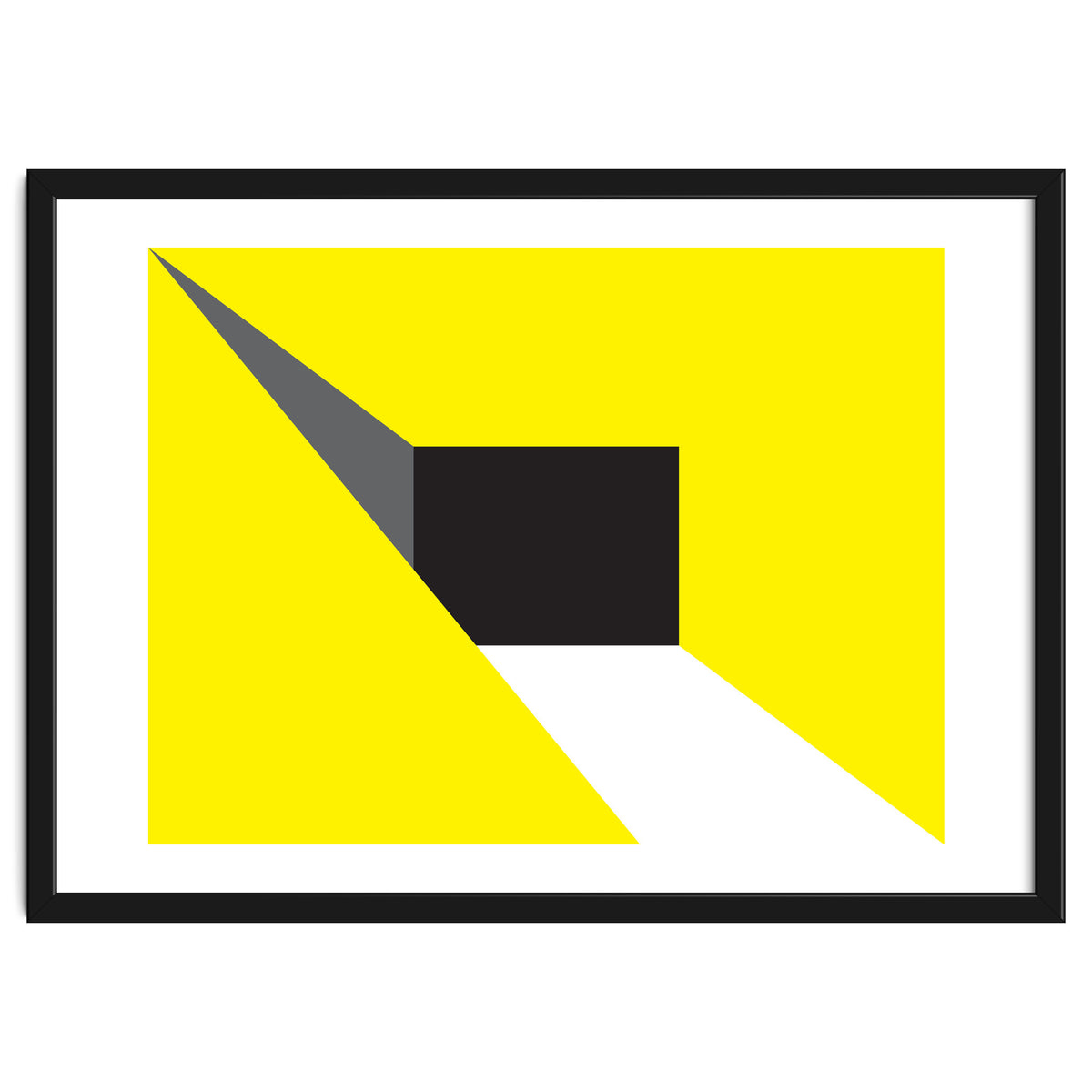 Geometric Shapes No. 20 - yellow, black & grey