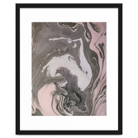 Pink and gray marbled paper